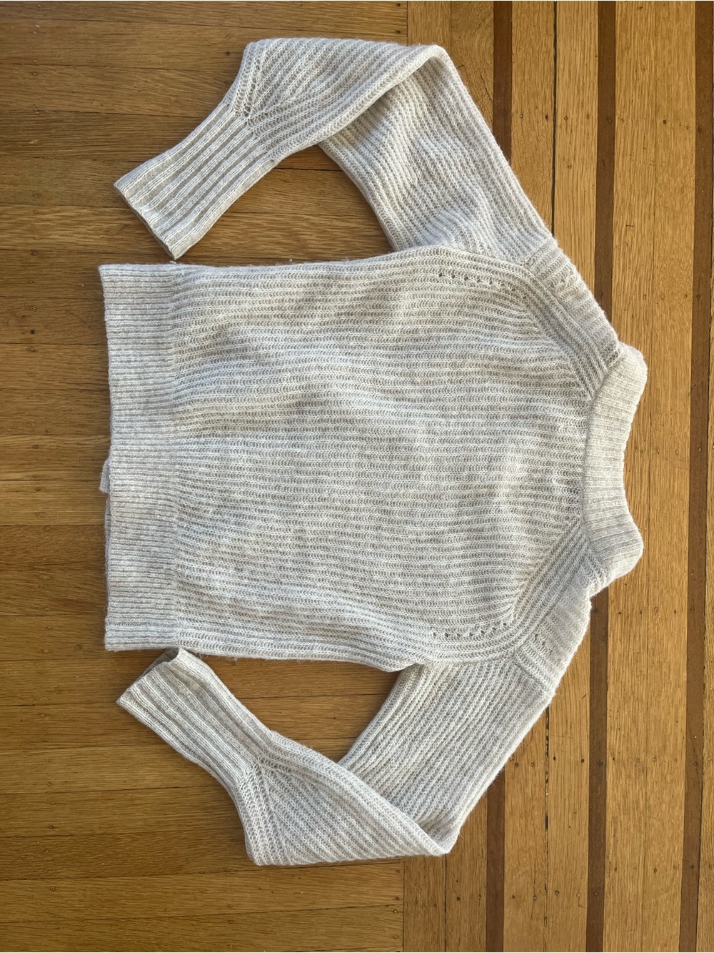 Everlane Cream Ribbed Button-Up Cardigan - Picture 3 of 3